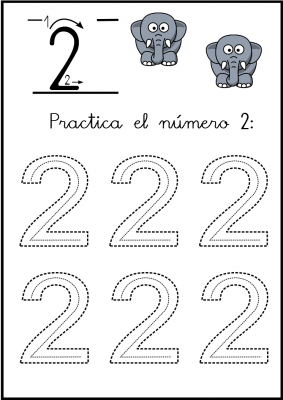 lectoescritura de numeros el 2 ficha 2