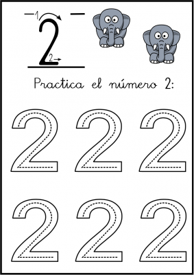 lectoescritura de numeros el 2 ficha 4