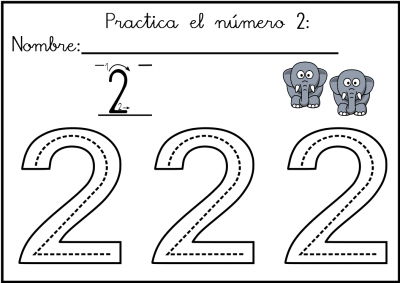 lectoescritura de numeros el 2 ficha 5