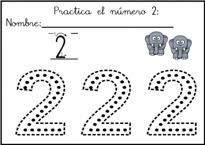 lectoescritura de numeros el 2 ficha 6