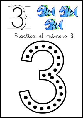 lectoescritura de numeros el 3 ficha 1