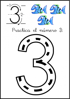 lectoescritura de numeros el 3 ficha 2