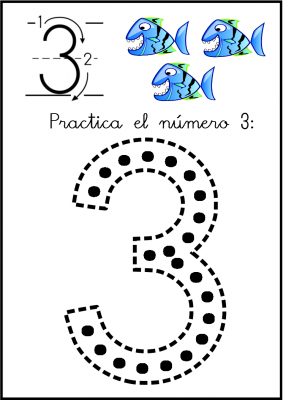 lectoescritura de numeros el 3 ficha 4