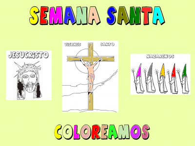 semana santa portada colorear