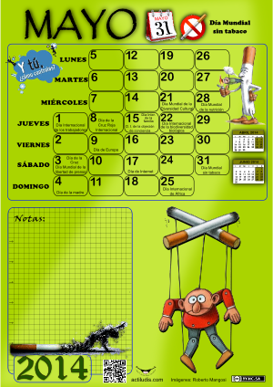 Nuestros amigos de actiludis ya han preparado su nuevo calendario para el mes de mayo. DESCARGAR CALENDARIOS Mayo 2014 a color y con datos Mayo 2014 en blanco y negro […]
