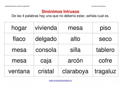 intrusos sinonimos  Y EXPRESIÓN ESCRITA_1