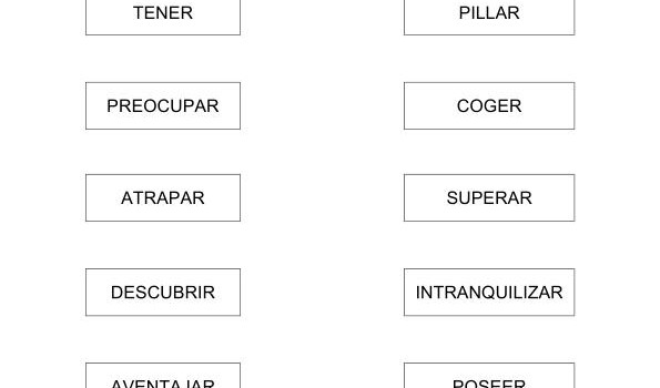 Relacionamos verbos sinónimos - Orientacion Andujar