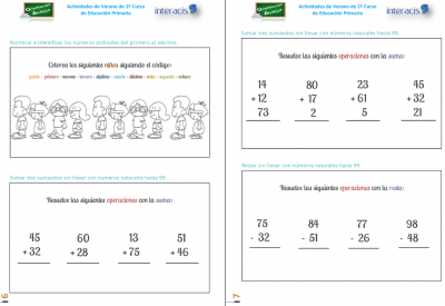 Cuaderno de Verano Primer curso de Primaria Original de Interacis IMAGEN1