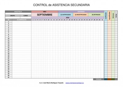 CONTROL DE ASISTENCIA SECUNDARIA