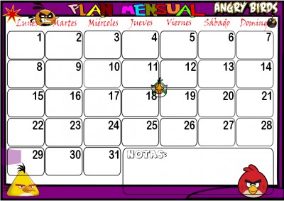 PLAN mensual TAREAS angry birds