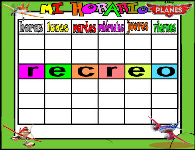 plantilla horario horario planes 5 horas