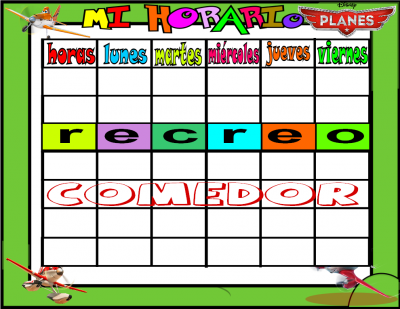 plantilla horario horario planes 6 horas COMEDOR 2