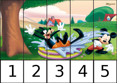 puzle de numeros 1-5 disney 2