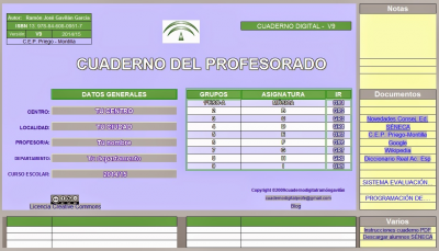 Cuaderno digital del profesorado V9. Ramón José Gavilán