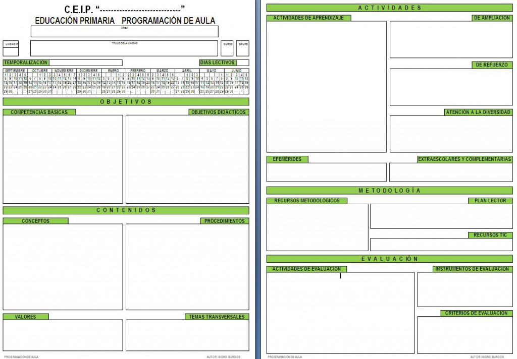 Os dejamos estos fantásticos modelos para realizar vuestras programaciones de aula en un solo documento por las dos caras. Programación de Aula DESCARGATE LOS DOCUMENTOS EN WORD programacion de aula […]