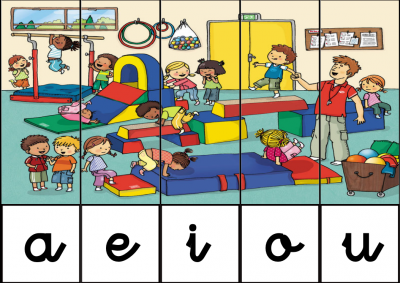 puzzle de VOCALES EN GIMNASIO DEL COLEGIO