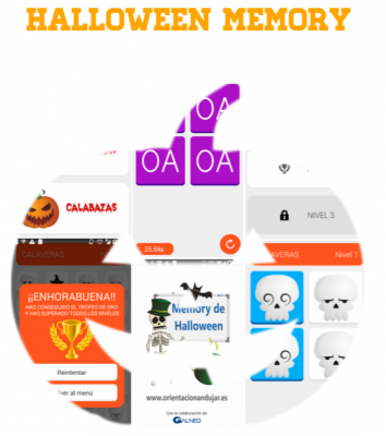Terrorífico y divertido Memory de Halloween para Android APP gratuita DESTACADA