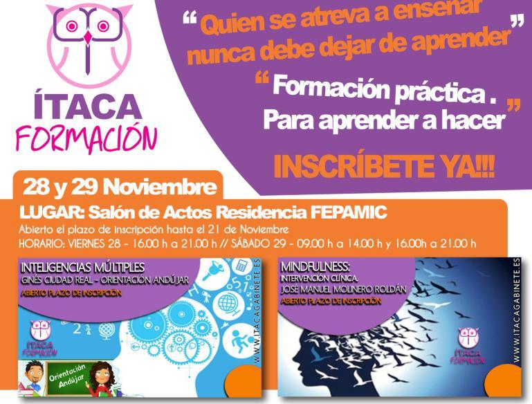 Los días 28-29 DE NOVIEMBRE DE 2014 estaremos en Córdoba impartiendo un curso de 15 horas sobre la utilización de las inteligencias múltiples en el aula. El curso tiene un precio […]