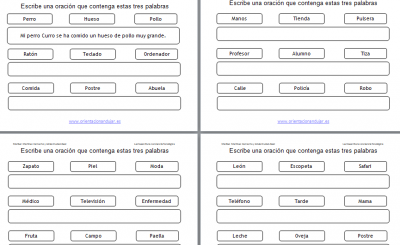 CONCIENCIA SINTACTICA CREACION DE ORACIONES