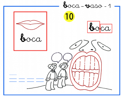 Completo método de lectoescritura paso a paso letras b-v  de boca y vaso