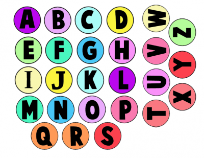 abecedario para tapones color pequeño