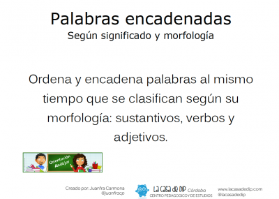 palabras encadenadas segun significado y mofologia