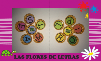 Actividades con el alfabeto de tapones. LAS FLORES DE LETRAS