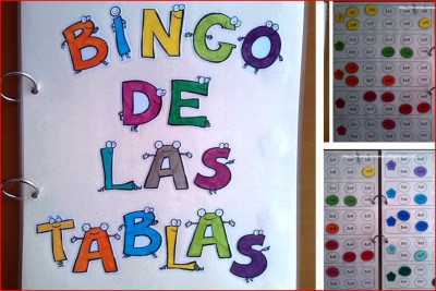 Material Manipulativo el bingo de las tablas de multiplicar