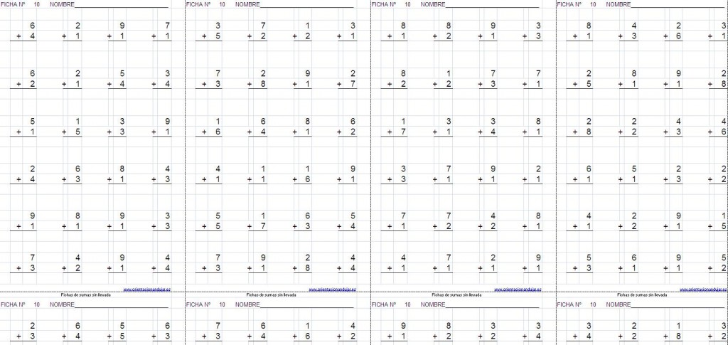 Os dejamos esta fantástica colección de fichas para trabajar las sumas de dos números sin llevada. En estas fichas hemos pensando en el trabajo de la competencia matemática de nuestros […]
