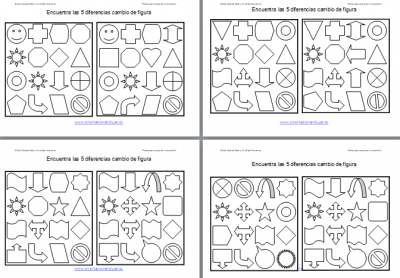 Encuentra las diferencias en formas geometricas Plantilla editable