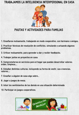 TRABAJAMOS LA INTELIGENCIA INTERPERSONAL EN CASA PAUTAS Y ACTIVIDADES