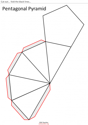 piramide pentagonal para recortar