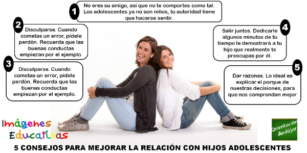5 consejos para mejorar la relación con hijos adolescentes