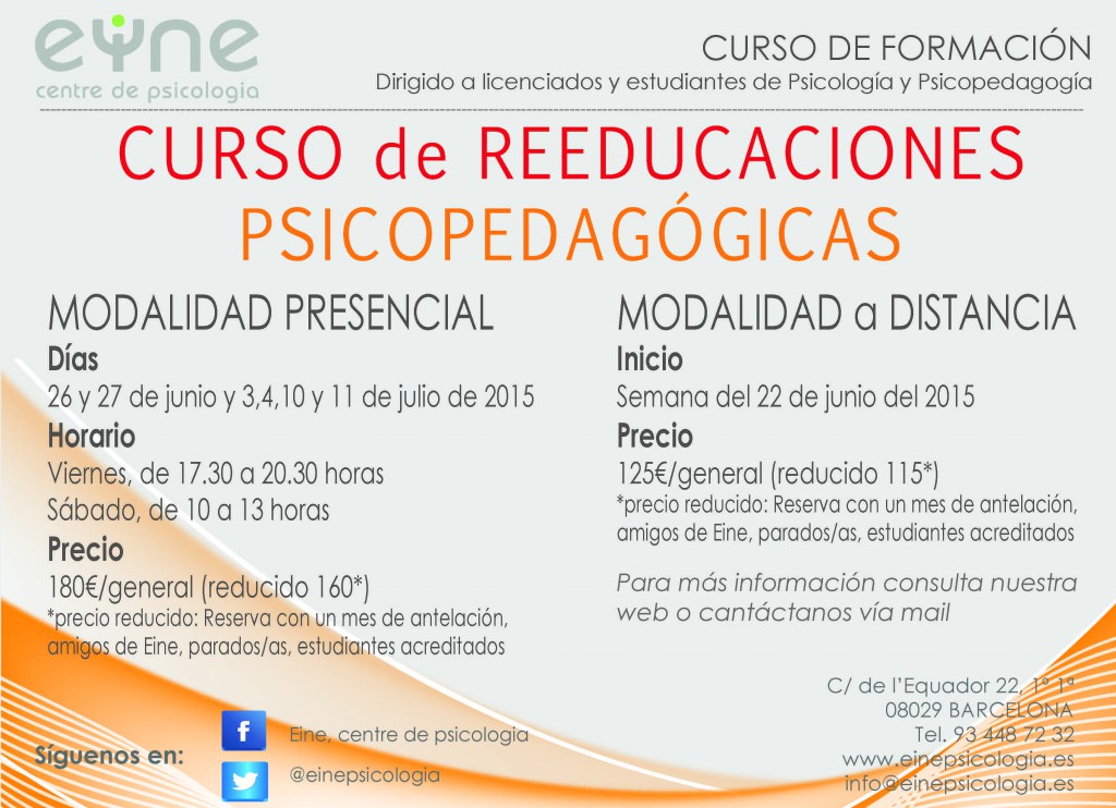 Nuestros amigos de Eine Centro de Psicología nos han regalado un par de matrículas para su nuevo Curso de iniciación a la intervención psicopedagógica con niños con problemas de aprendizaje como TDAH, […]