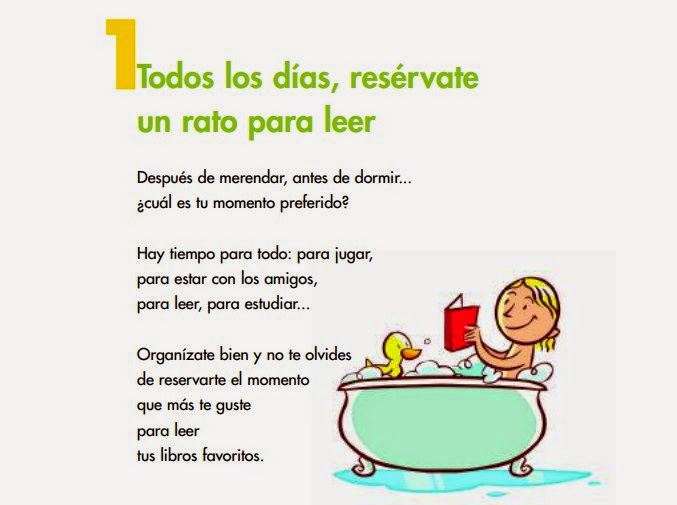 Decálogo en Carteles para fomentar la lectura en los niños