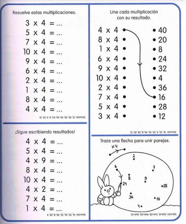 representante Arancel Comprimido Cuaderno tablas de multiplicar (8) - Orientación Andújar - Recursos  Educativos