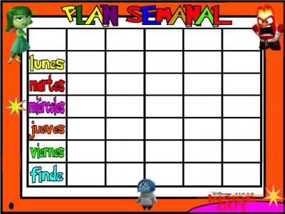 PLanificadores semanales 5 tareas INSIDE OUT Inicio de Curso 3
