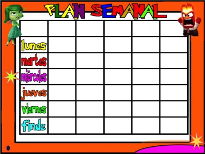 PLanificadores semanales 5 tareas INSIDE OUT Inicio de Curso 4