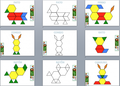 Trabajamos la atención con Pattern Block Mats o Teselas de colores 1