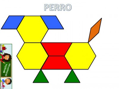 Trabajamos la atención con Pattern Block Mats o Teselas de colores PERRO