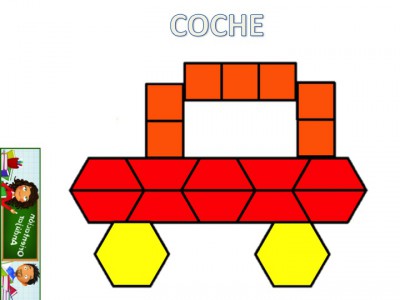 Medios de transporte con Pattern Blocks Mats coche