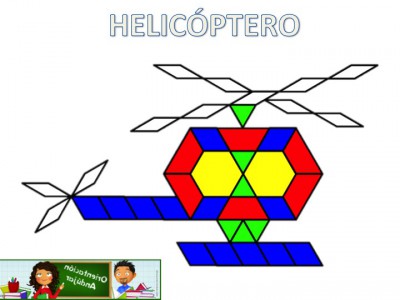 Medios de transporte con Pattern Blocks Mats helicoptero