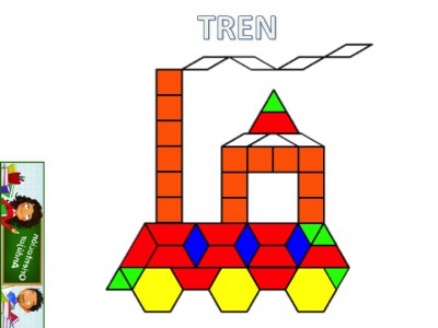 Medios de transporte con Pattern Blocks Mats tren