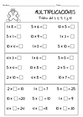 TRABAJAMOS LAS TABLAS DE MULTIPLICAR 12