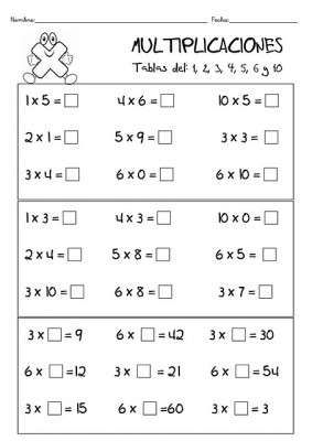 TRABAJAMOS LAS TABLAS DE MULTIPLICAR 6