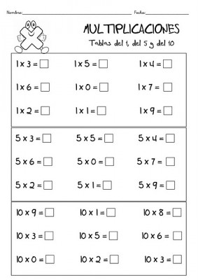 TRABAJAMOS LAS TABLAS DE MULTIPLICAR 9