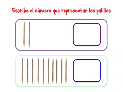 ABN Escribe el número que representan los palillos centenas 2