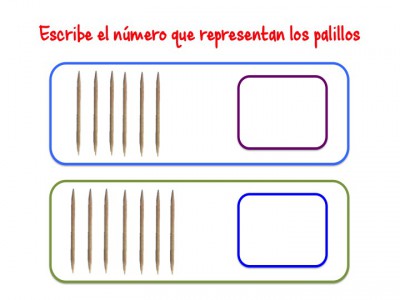 ABN Escribe el número que representan los palillos centenas 3