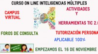 Ya tenemos en marcha la 4ª edición de nuestro curso ON-LIne de Inteligencias Múltiples y herrramientas TIC 2.0. ¿Necesitas un cambio en tu clase? La teoría de las Inteligencias Múltiples […]