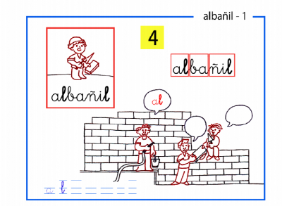 Lectoescritura paso a paso sílabas inversas al-albañil al-el-il-ol-ul